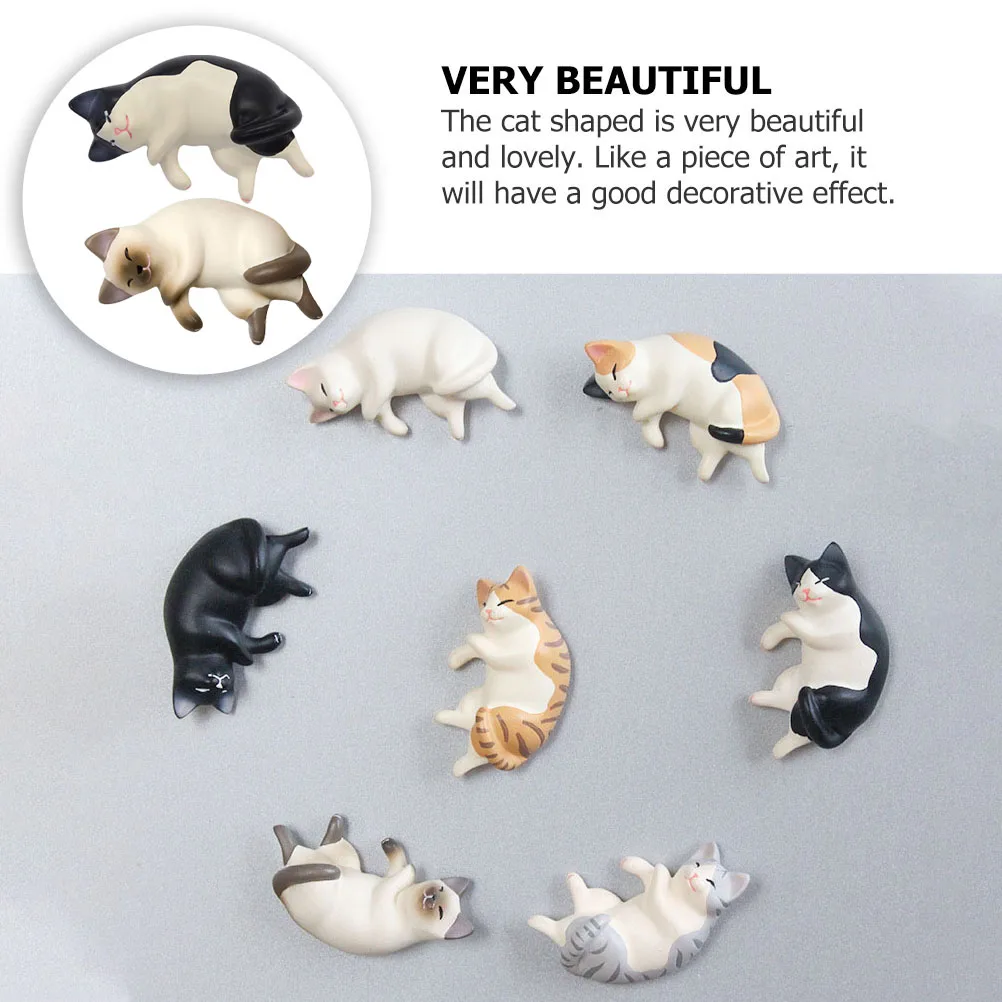 

2 Pcs Decoration Cat Fridge Magnet Shape Magnets Refrigerator Stickers Decorate for Office
