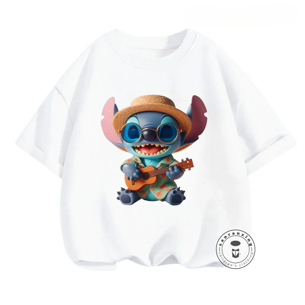 Cute Cool Summer Gear Stitch Marvel Cartoon Printed T-Shirts Fashionable Perfect for Energetic Boys Girls Ideal for Playdates