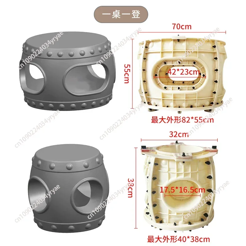 Thickened hollow cement table stool mold garden landscape imitation marble antique park courtyard round table abrasive tool