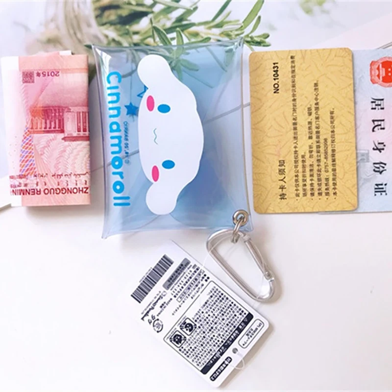 مرحبا كيتي حقيبة الظهر سحر لطيف المفاتيح الكرتون هلام عملة المحفظة الشفافة حافظة للبطاقات متعددة الألوان عيد الميلاد جي #5