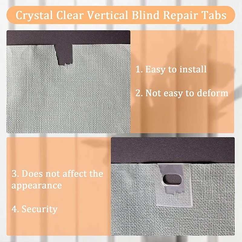 16 Set/ 32 Pieces Clear Vertical Blind Repair Tabs, Vertical Blind Repair Vane Savers, Vertical Blinds Replacement Slats