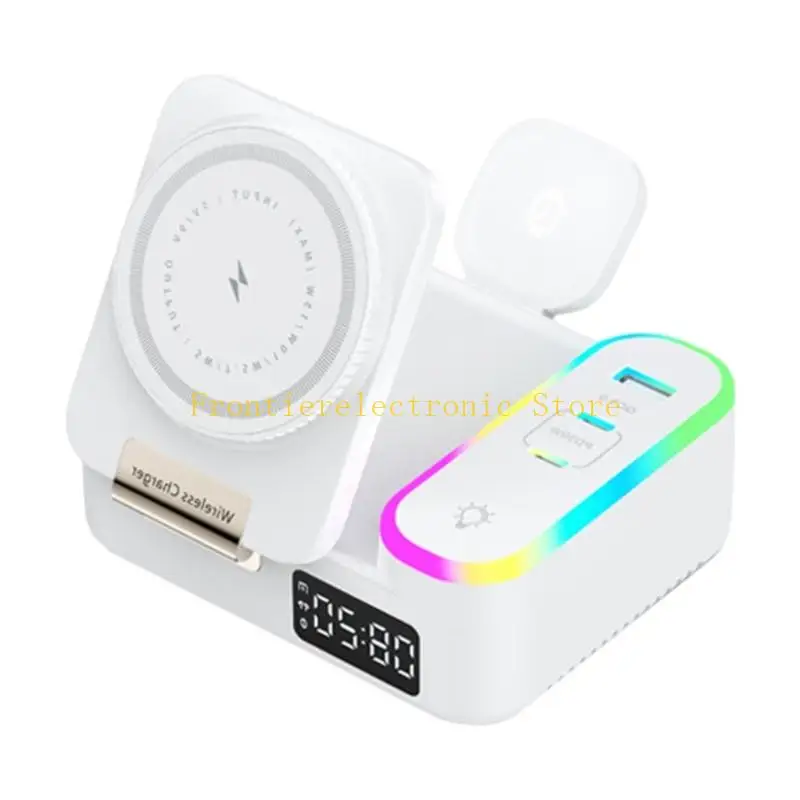 G8DB 3 In 1 Retractable Cord Magnetics Wireless 15W For Smartphones And Smartwatches