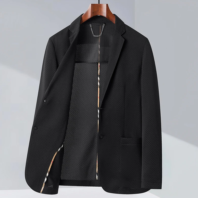 Summer Sun Protection Small Business Suit Coat Men\'s New High Elastic Lightweight Light Suit Men Blazer Slim Fit Coats