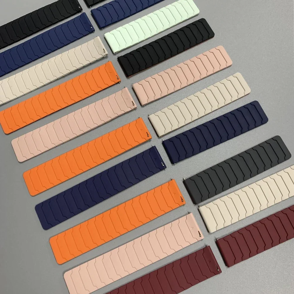 Pulseira de silicone de laço magnético 20 22mm para amazfit bip 6 46mm pulseira de relógio para amazfit active 2/balance/gts 4 2/gtr 4 3 pro pulseira