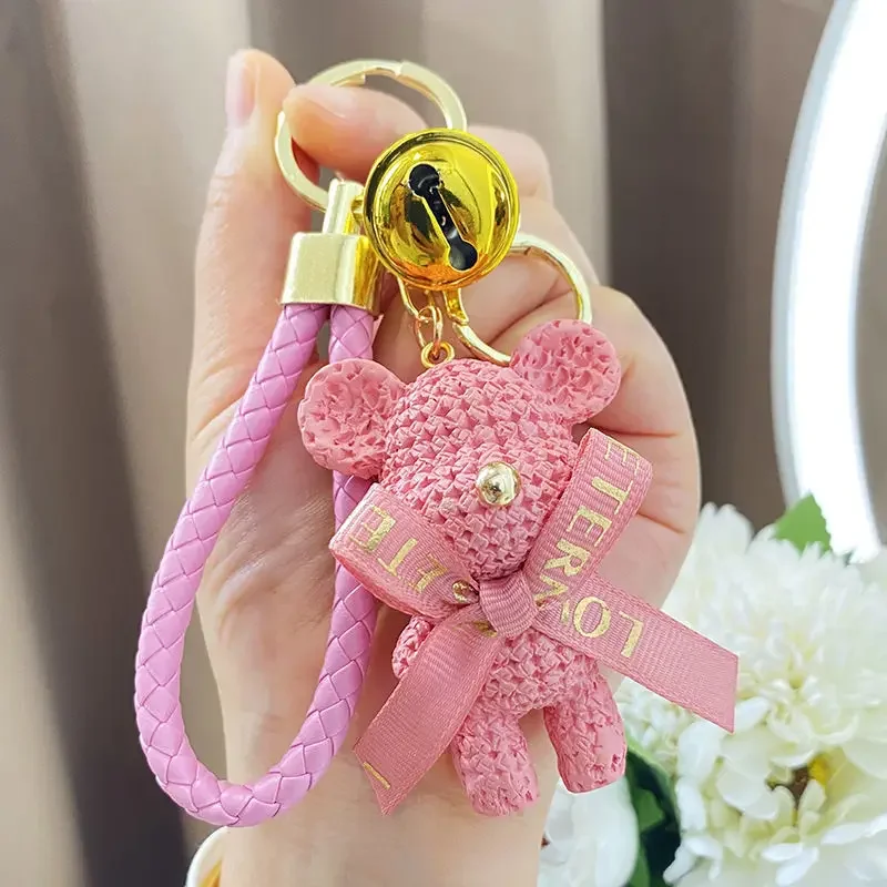 Creative Bear Keychain Cute Bear Keychain Jewelry Resin Trinket Kids Girls Gift Women Bag Charms Phone Doll Pendant Car Keyring image 3