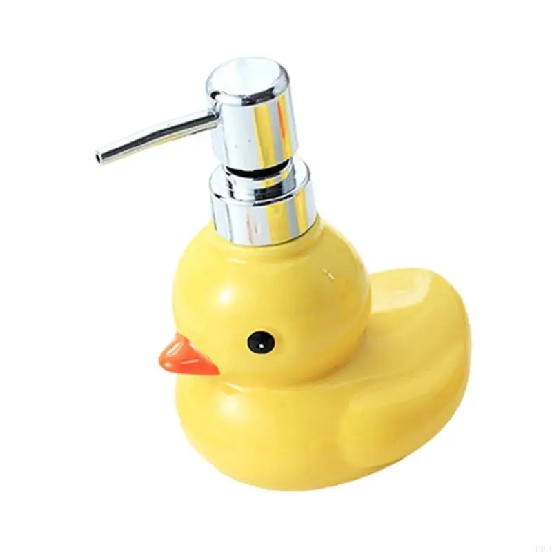 P0UA Cartoon Duck Foaming Soap Dispenser Bathroom Hand Sanitizers Shampoo Shower Refillable Bottle Making Container