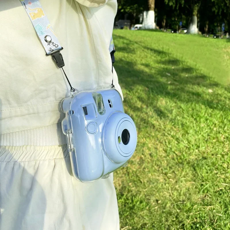 For Fujifilm Instax Mini 12 Transparent Camera Cover Protective Carrying Bag Cover With Storage Bag With Shoulder Strap