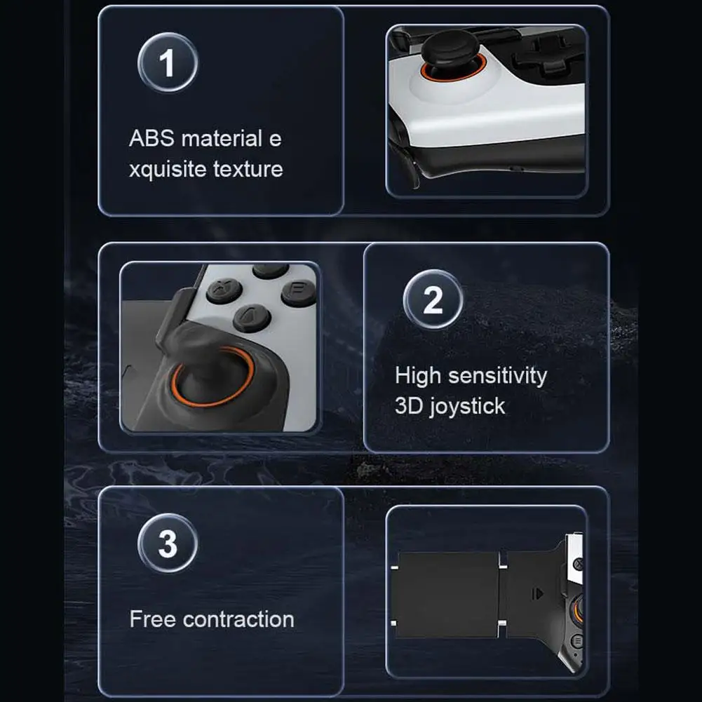 Poignée de jeu télescopique pour téléphone portable, conception de dissipation thermique, semi-conducteur, Android, iOS, commutateur, contrôleur de jeu Bluetooth, D6n4
