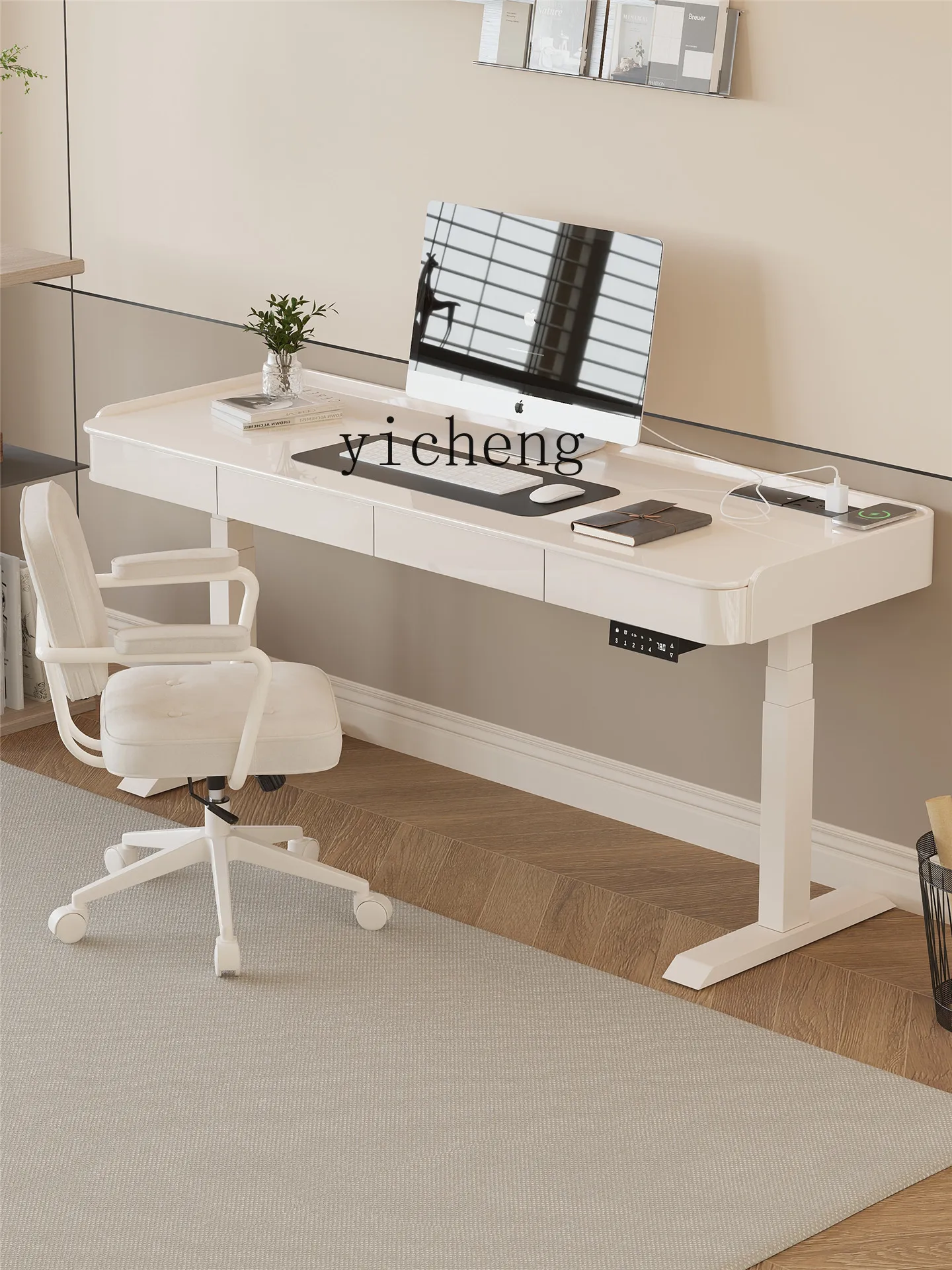 

LX solid wood electric lifting table computer desk study table
