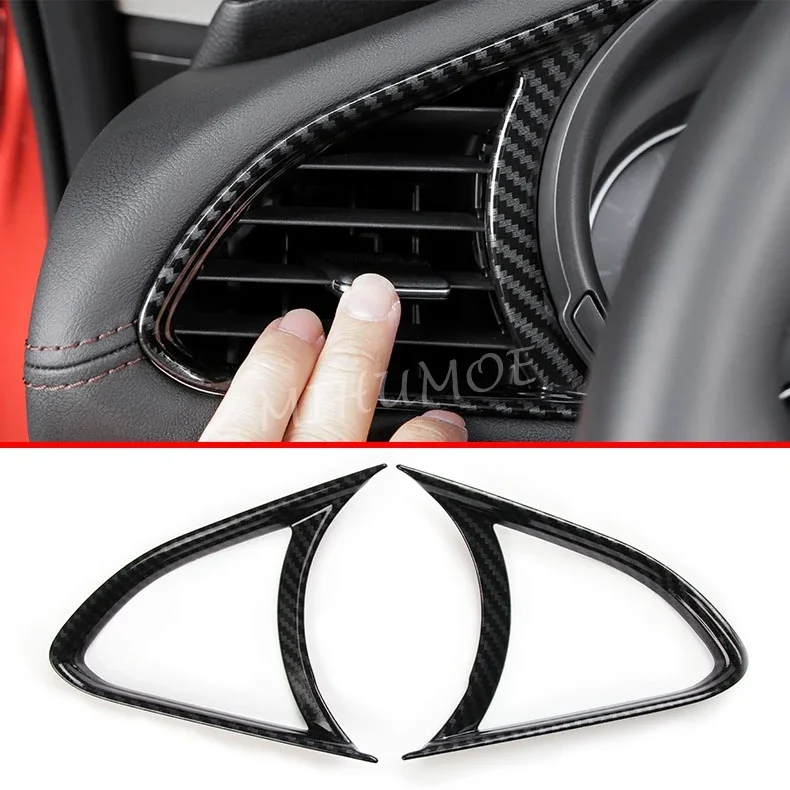 For Mazda 3 (BP) 2019-2022 2023 2024 Carbon Fiber Interior Dashboard Air Vent Cover Trims Surrounds