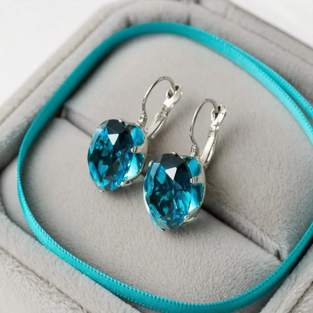 Small Face Effect Earrings 1 Pair Cubic Zirconia Drop Earrings Sparkly Rhinestone Hoop Jewelry Faux for Women’s for Women
