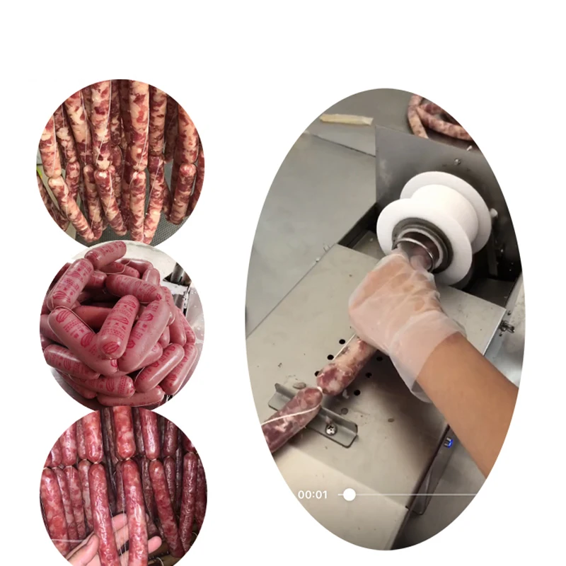 ماكينة لف السجق الكهربائية الأوتوماتيكية ماكينة ربط عقدة السجق ماكينة تجليد السجق ماكينة ربط النقانق