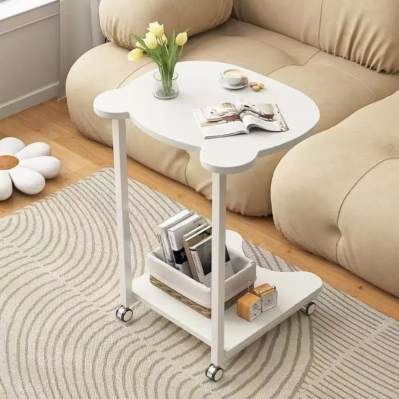 New red panda removable wheeled sofa edge few small tea table small apartment living room bedroom mini bedside table