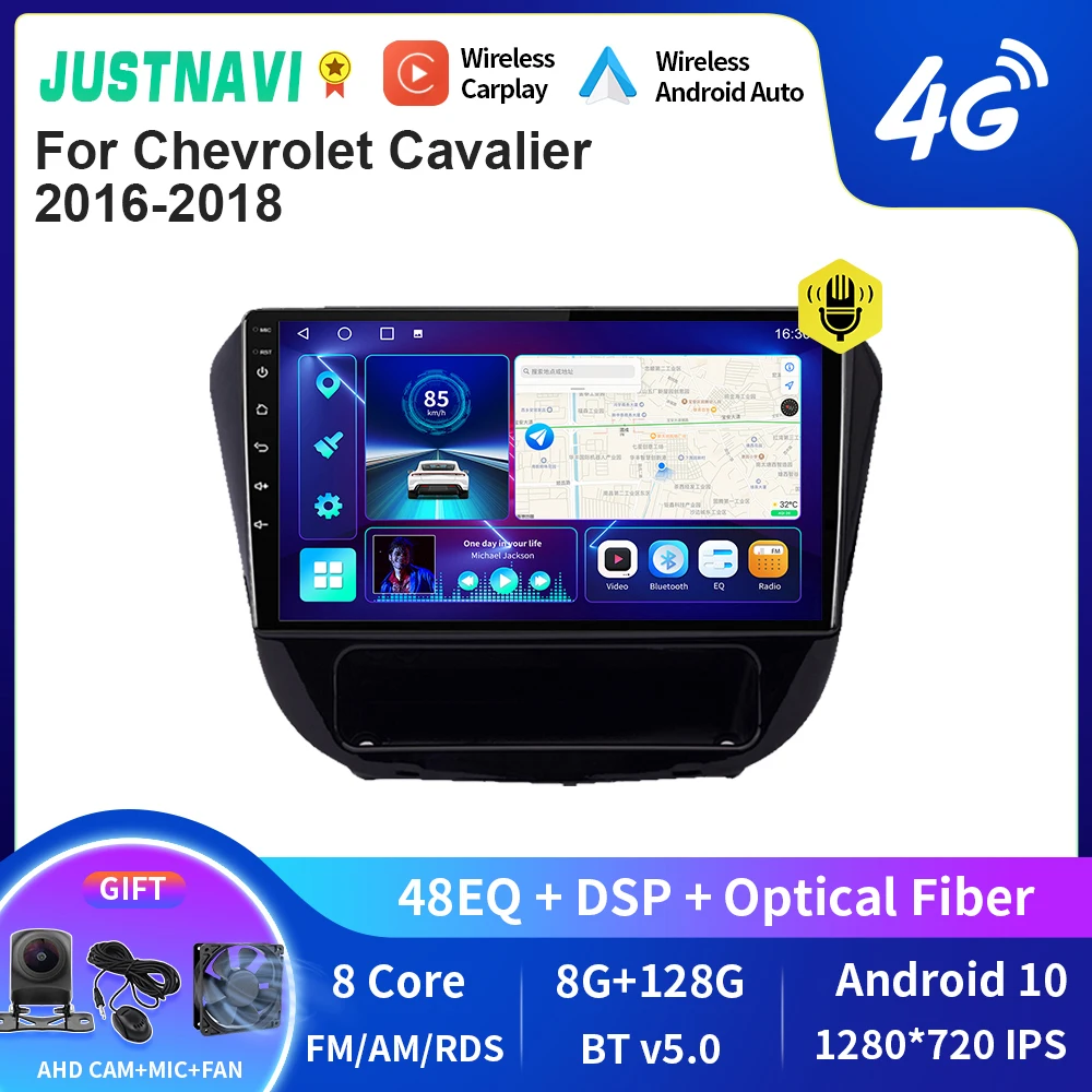 

JUSTNAVI QT10 Car Radio For Chevrolet Cavalier 2016-2018 Carplay Android Auto DSP Multimedia Video Player GPS Navigation