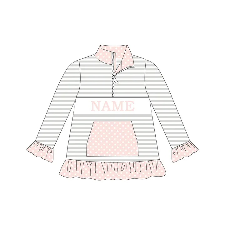 2024 Ropa Baby Boy New Cotton Customizable Name Styles Pullover Pink Top T-shirt Presale Models Green Boys Stripe Clothes 2-7T