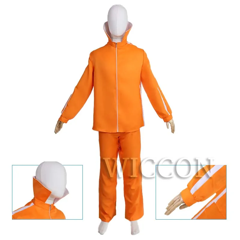 Movie Vector Cosplay Costume Orange Jakect Pant outfit Set parrucca a forma di fungo occhiali Halloween Fancy Suit Party Suit