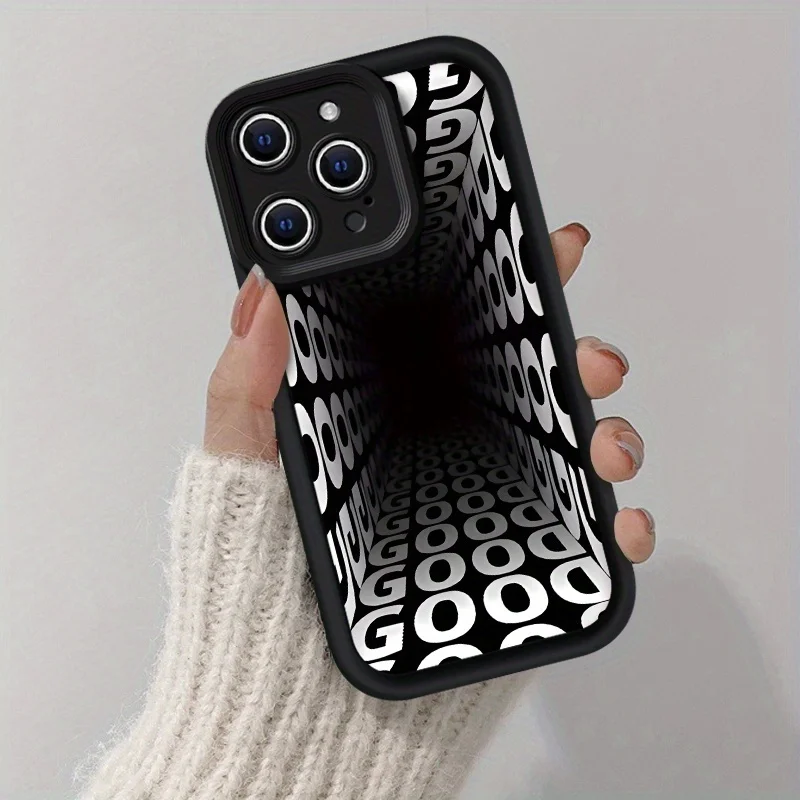 

Black hole design pattern phone case for iPhone 16 15 14 13 12 11 Pro/ Max/Plus shock-proof rear cover anti-fingerprint