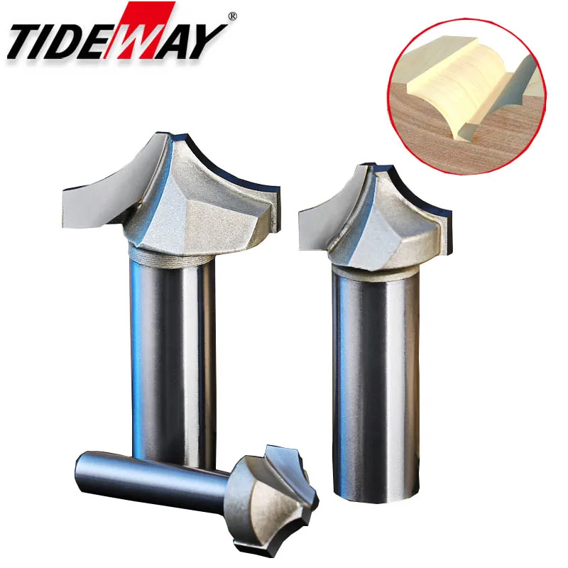 Tideway Tungsten Carbide Arc Router Bits R Angle Professional Grade Woodworking Slotting CNC Tool Milling Cutter for Wood