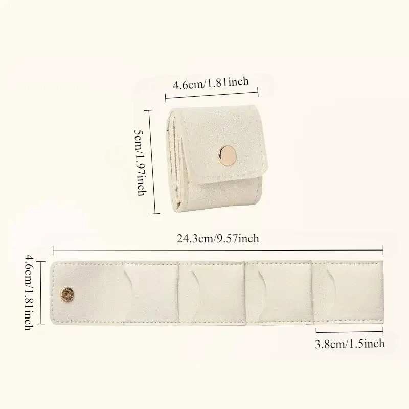 حقيبة مجوهرات صغيرة قابلة للطي أقراط مجوهرات قلادة حقيبة التخزين صناديق المجوهرات المحمولة السفر حقيبة التخزين صندوق التعبئة والتغليف