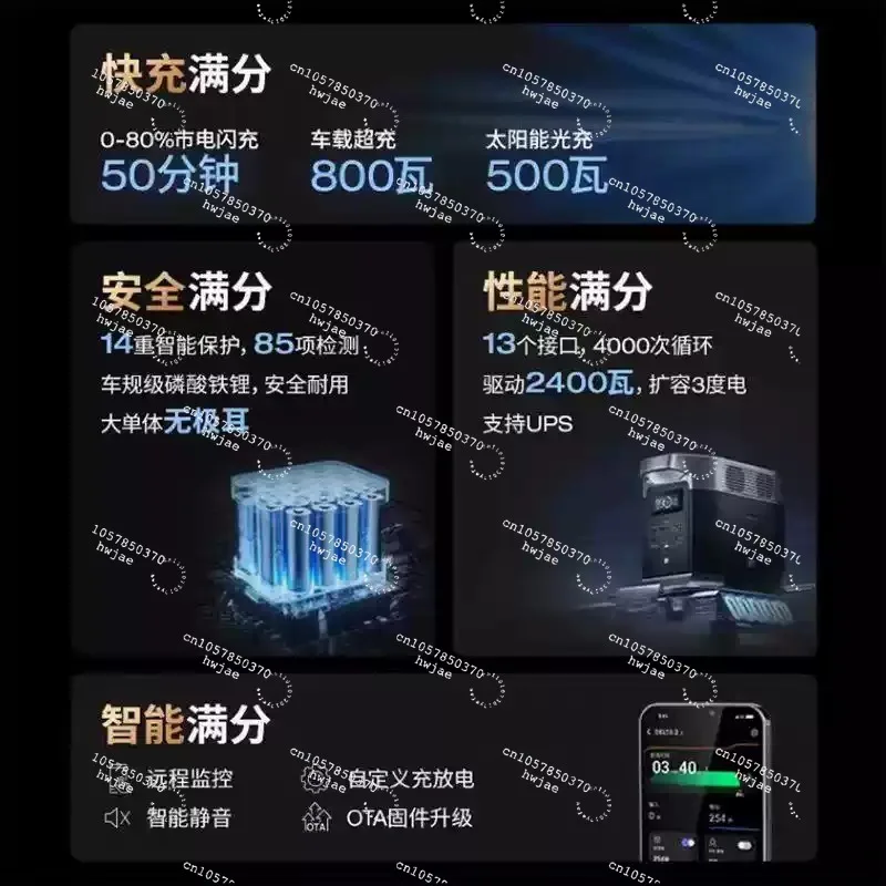 500W/1000W Peak Mobile Power Supply for Camping, Home Emergency & Travel,Outdoor Portable High-Power Power Station