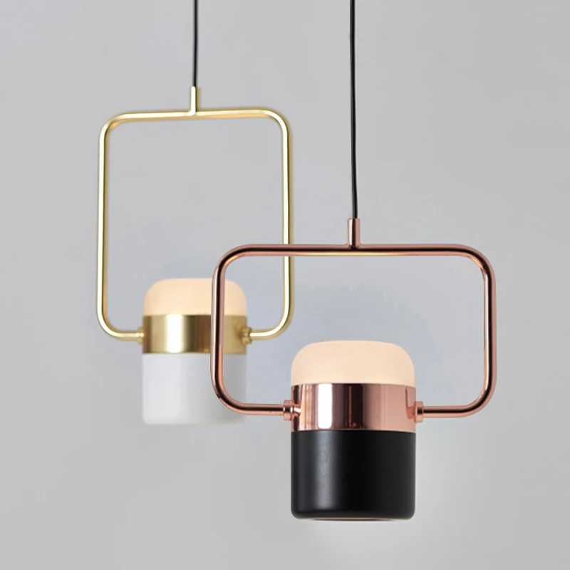 

Postmodern Ling H LED Mini Pendant Light wrought iron vintage pendant lights simple rose gold lamp bedroom farmhouse lighting
