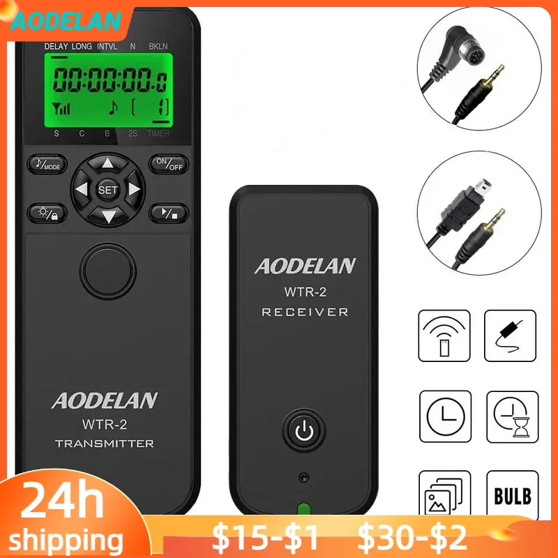 AODELAN Wireless Camera Timer Shutter Release Remote Control For Nikon D850 D6 D5 Z7II Z7 Z6II Z6 Z5 D780 P950 D810 P1000 P7800