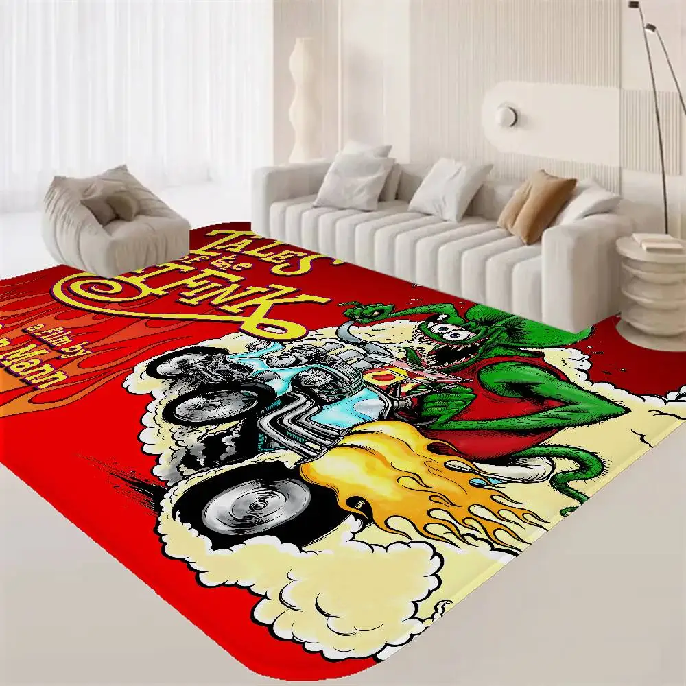Rat Fink Cartoon Room Mats Retro Multiple Choice Living Room Kitchen Rug Non-Slip Welcome Rug