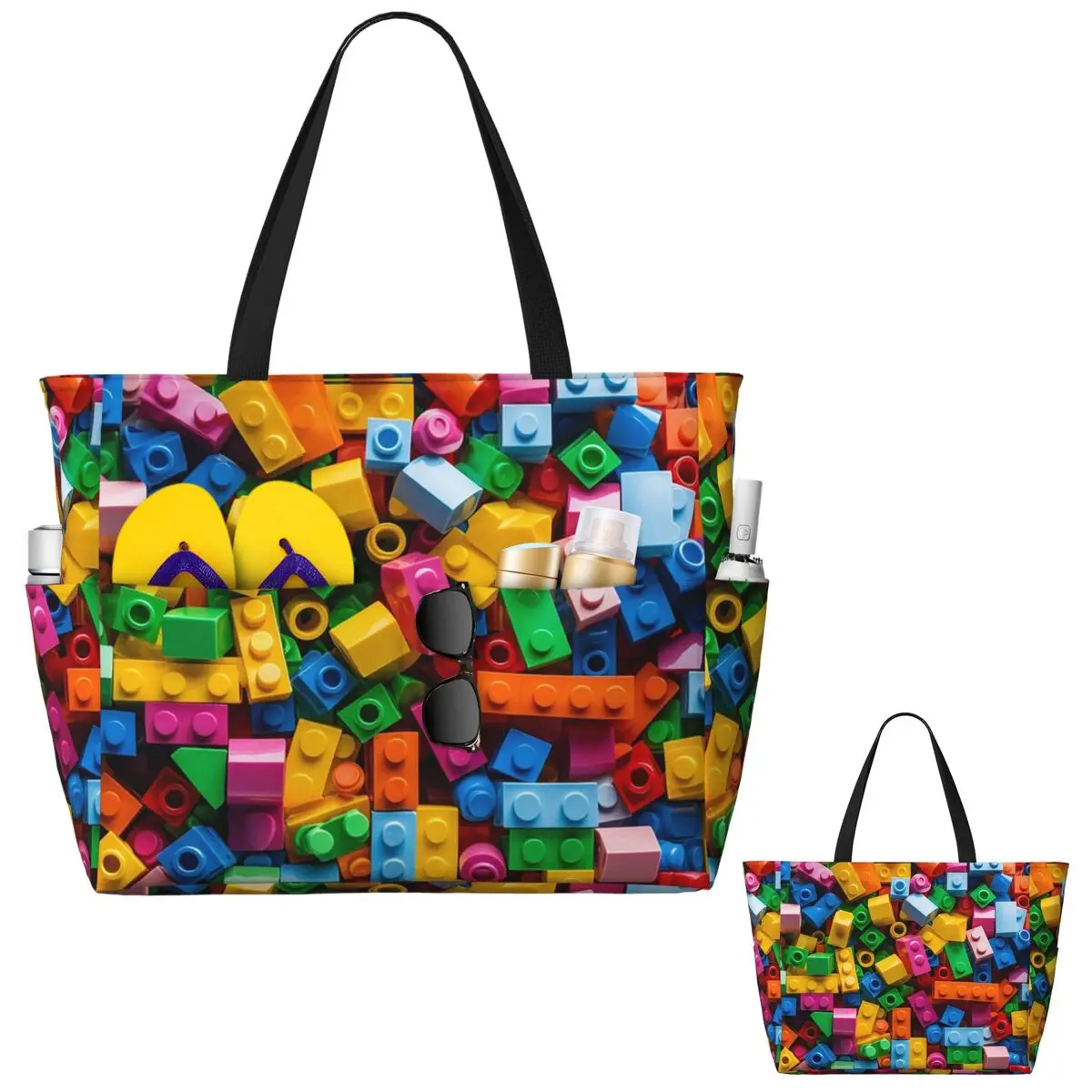 กระเป๋าโท้ทลายเลโก้ 2 กระเป๋าโท้ทชายหาด กระเป๋าออกกำลังกาย กระเป๋าโยคะ กระเป๋าเดินทางผู้หญิง กระเป๋าฟิตเนส