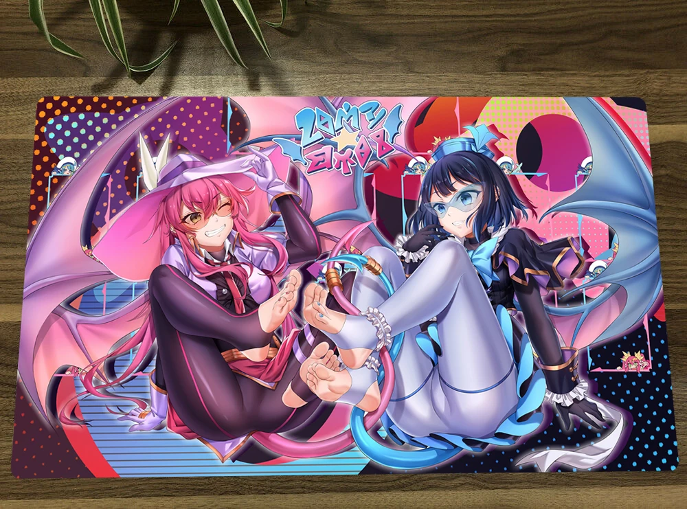 

YuGiOh Evil Twins Ki-sikil & Lil-la TCG Mat Trading Card Game Mat CCG Playmat Anti-slip Rubber Mouse Pad Desk Play Mat 60x35cm