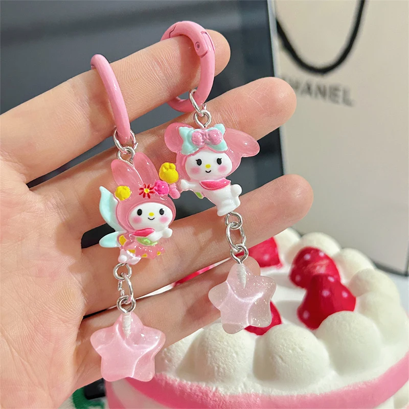 Cute Sanrio Cartoon Pentagram Keychain Pendant For Women Girls Creative Bag Decoration Key Rings Fine Jewelry Accessories Gifts