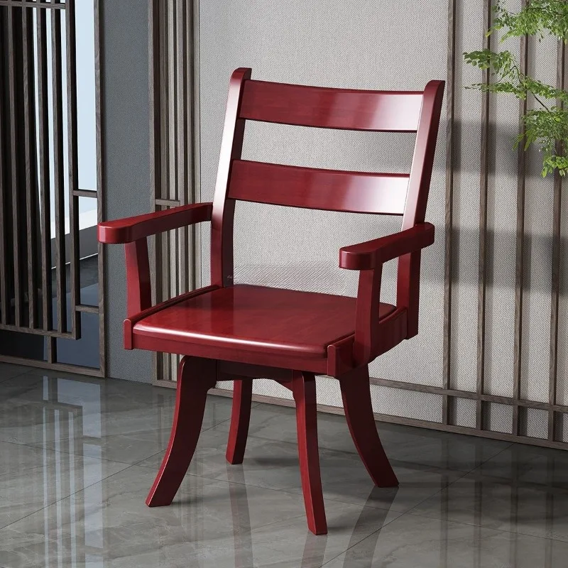 Rubber wood retro wind rotating chair coffee table dining chair armchair computer chair