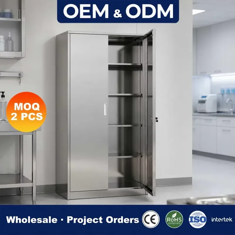 201 304 Stainless Steel File Cabinet Lockable Office Locker Hospital Kitchen Storage Box OEM ODM Factory Price