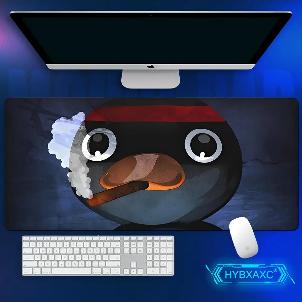 Disco Penguin Mouse Pad Meme Vibrant Penguin Gamer Desk Mat XXL Blue Gaming MousePad Funny Computer Accessories Gamer Desk Decor