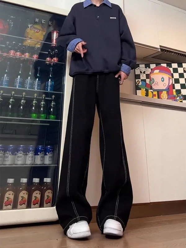 

Мужские джинсы American Style: модные, прямые, широкие, с эффектом потертости, для молодежи