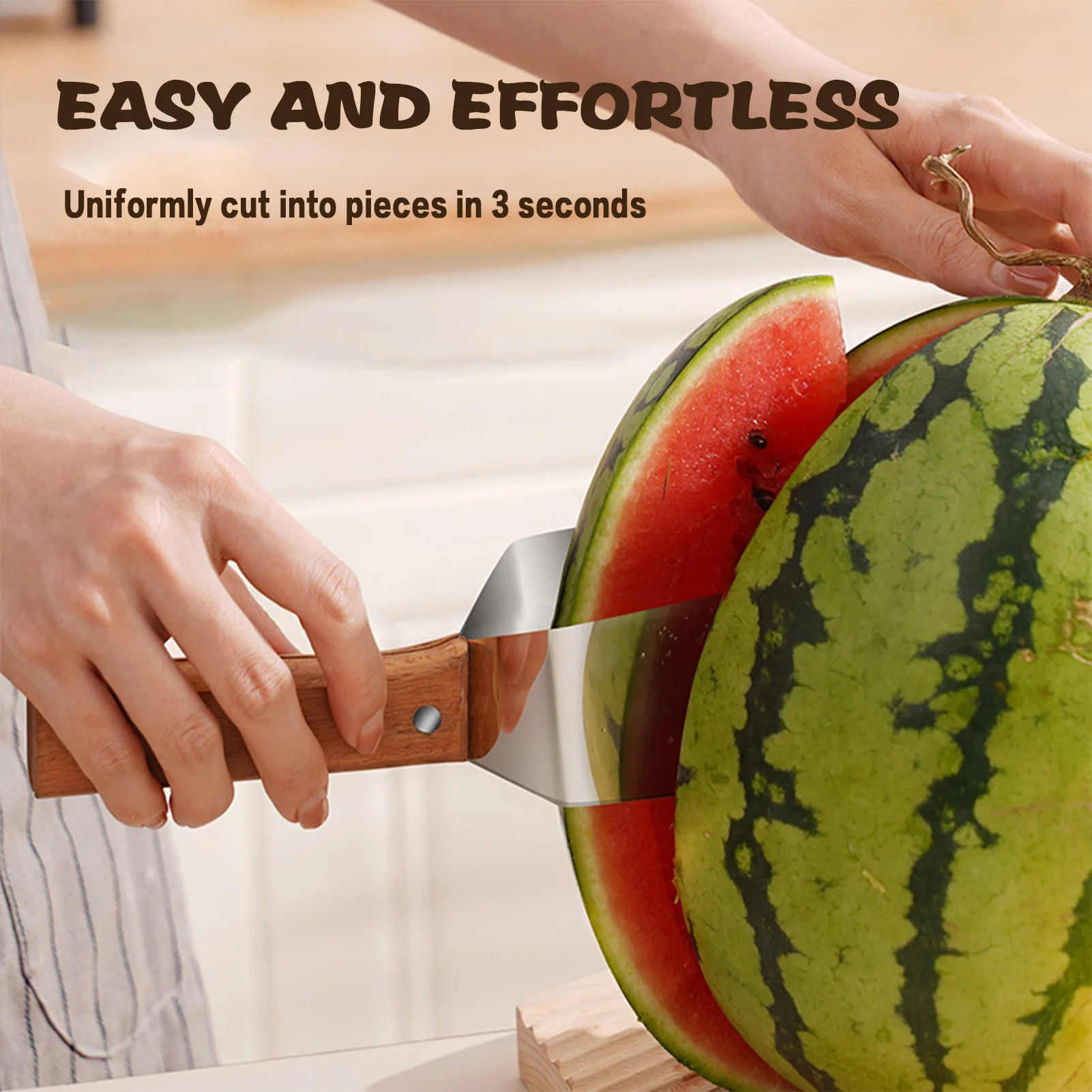 

Watermelon Slicer Cutter Stainless Steel Knife with Handle Fruit and Vegetable Tools Watermelon Clip Kitchen Accessories