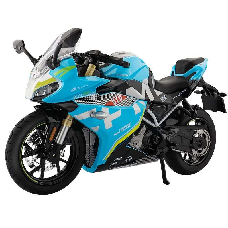 1:12 Spring Breeze CFMOTO-250SR Alloy Motorcycle Model Simulation Sound Light Car Metal Toy for Birthday Gift