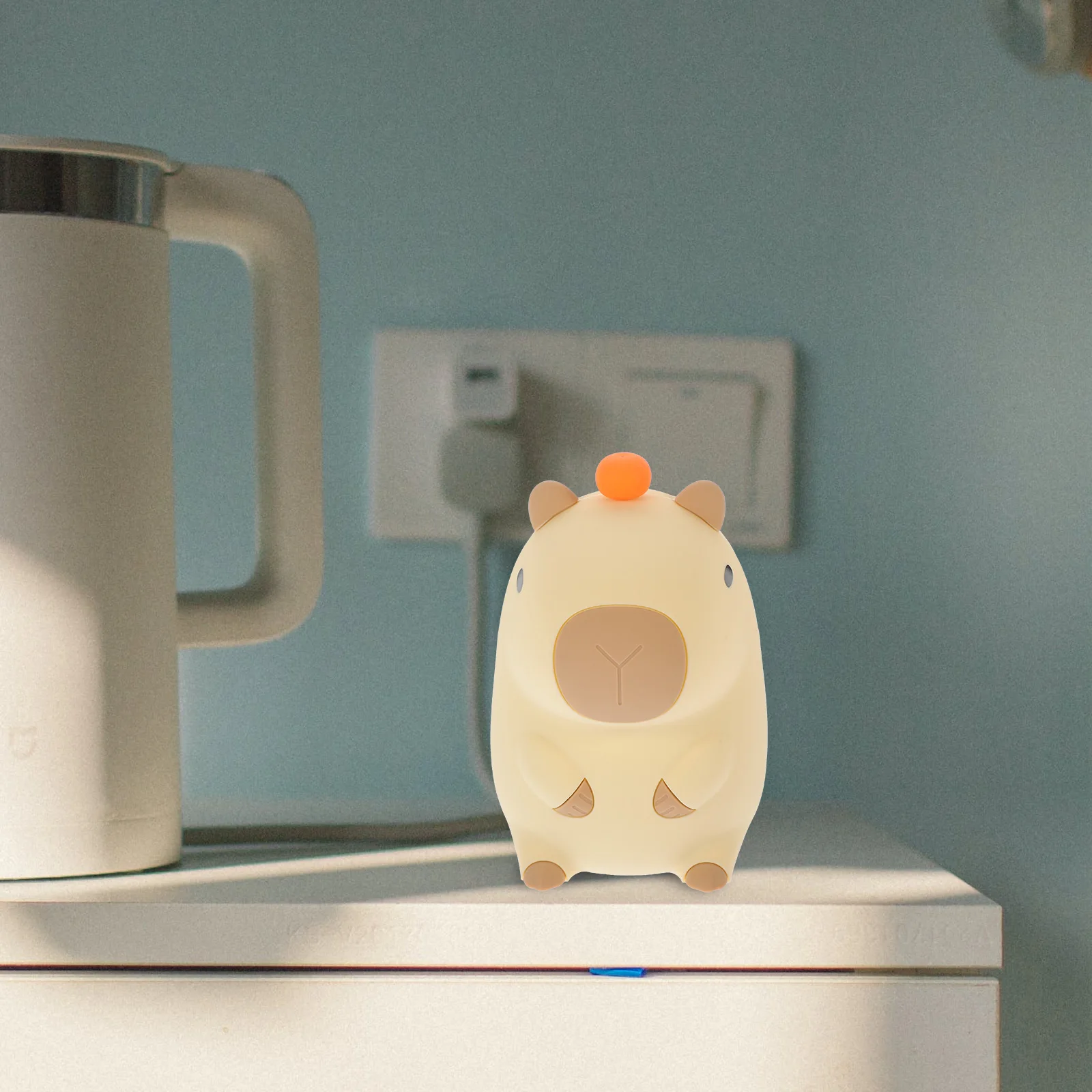 مصباح ليلي صغير من السيليكون الكرتوني لغرفة النوم، ضوء ليلي لطيف على شكل حيوان قابل لإعادة الشحن، تحكم باللمس في الضوء الدافئ #5