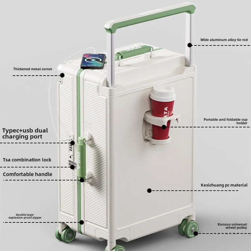 KLQDZMS Women's Travel Luggage 20 Inch Boarding Box 24