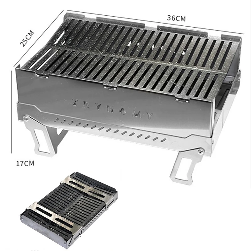 Tryhomy IGT Stove 1 Unit Barbecue Dog Stove Stainless Steel Charcoal Non Stick Grill Mesh Outdoor Camping BBQ Stove