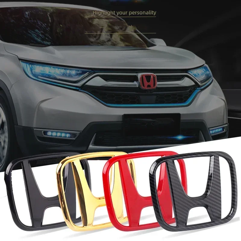 ABS Cars Logo Front Grille Rear Trunk Emblem for Honda Accord Civic Type-R CRV HRV FIT Jazz Steering Wheel Stickers Accessories