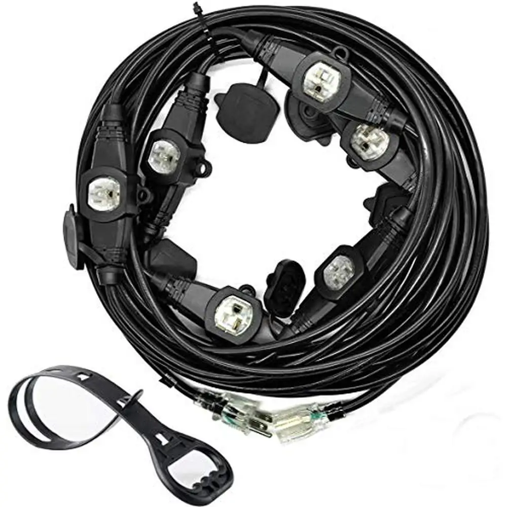 12 Gauge 50FT Multi-Outlet Power Extension Cord Stage Lighting Orchestra Landscaping