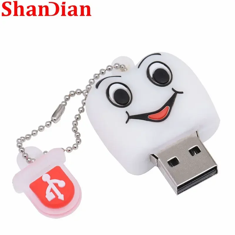 

SHANDIAN Teeth Cartoon USB Flash Drives 64GB Thumb Memory Stick 32GB Gifts for Kids Pendrive 16GB 100% Real Capacity U Disk 8GB