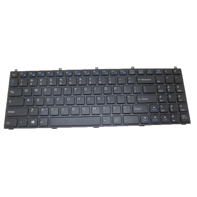 

US No Backlit Keyboard For CLEVO P180HM W880CU W881CU X8100 W870CU W870CU E7130 E713X M980NU M98NU X7200 English US Black Frame