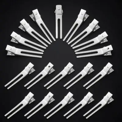 

50pcs Double Prong Metal Alligator Clips Electroplated Durable Hair Styling Accessories Non Damaging Extensions