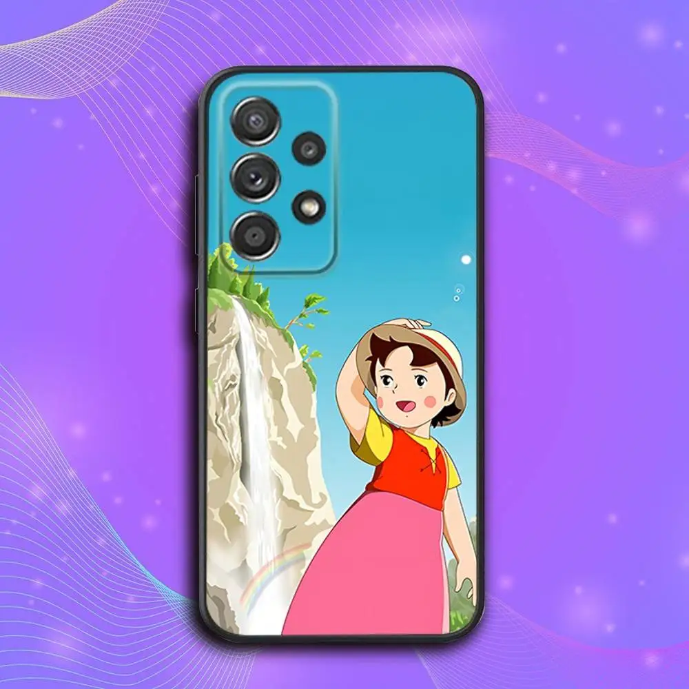 Cute H-Heidi Cartoon Phone Case For Samsung S 25,24,23,22,30,21,10,9,Ultra,Plus,Lite,FE,4,5 G Soft Black Case