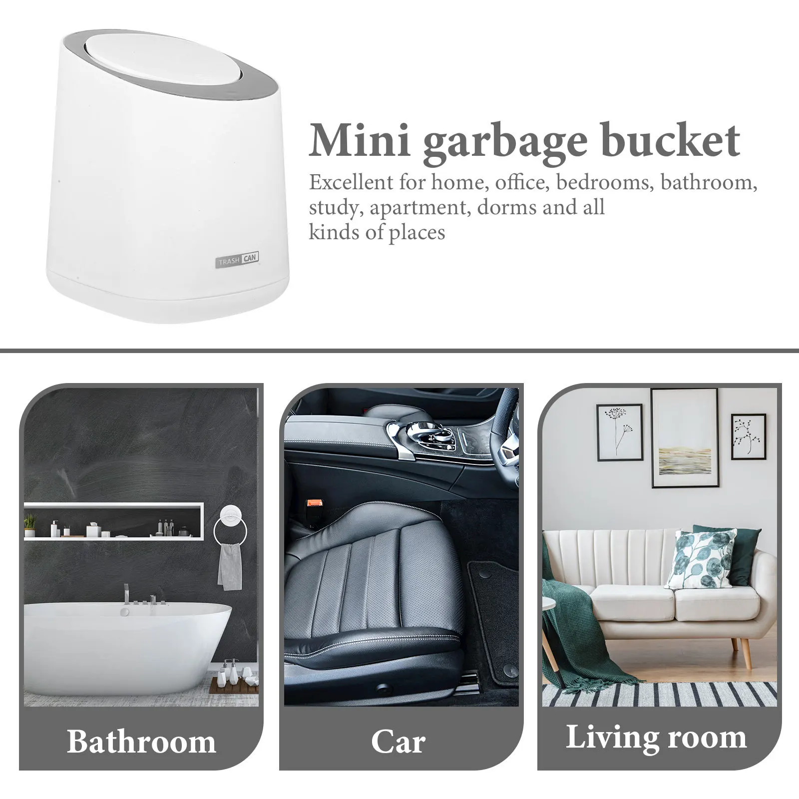 

1 set Press Lid Trash Can 5L Mini Garbage Container For Bathroom Office Desktop Tabletop Decorative Waste Bin Plastic Trash Can