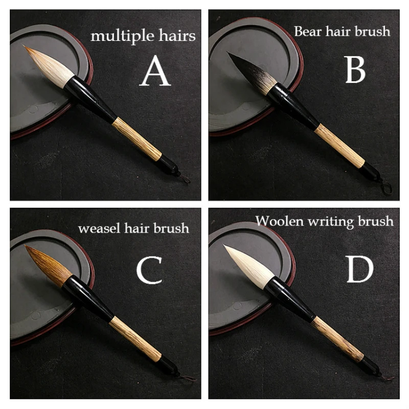 Chinese Traditional Calligraphy Brush Pen Wolf Goat Hair Hopper-shaped Brushes Woolen Weasel Bear Multiple Hair Writing Painting