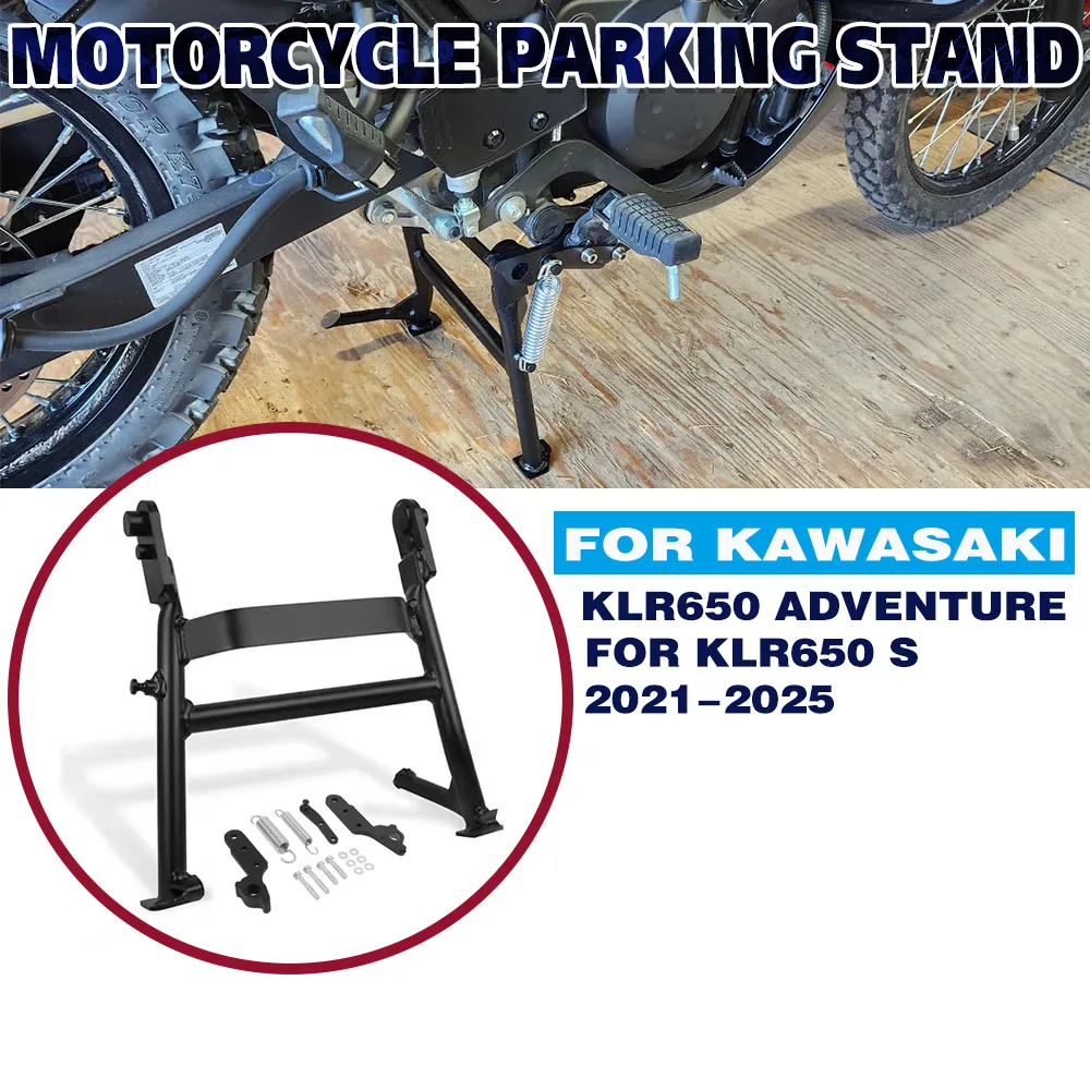 For Kawasaki KLR650 KLR 650S ADV 2021-2025 Motorcycle Kickstand Center Central Parking Stand Bracket Firm Holder Support Plate