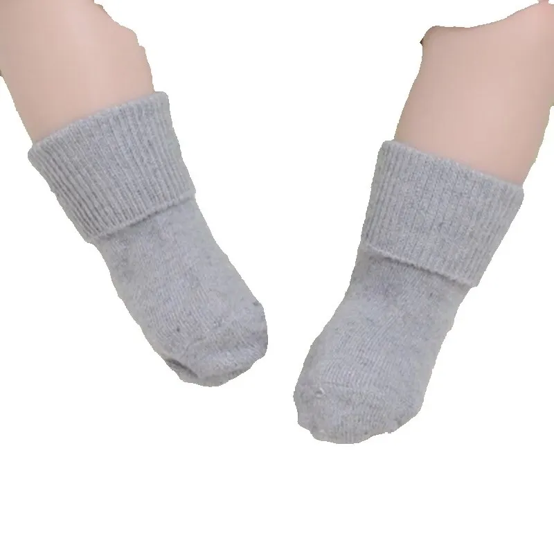 

4PAIR/LOT Anyongzu Baby socks wool socks warm socks winter 0-5T loose baby socks solid 6 colors MIX