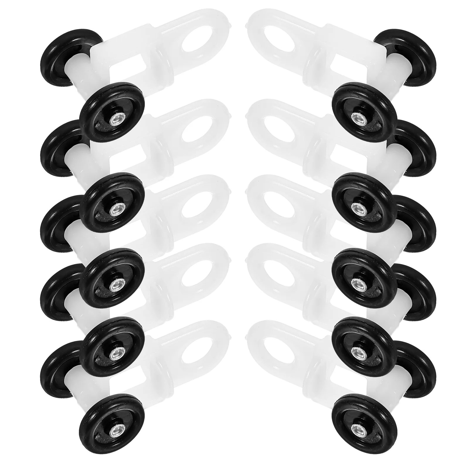 20 Pcs Adjustable Curtain Track Pulley Rollers Curtains Ceiling Mount Plastic Gliders